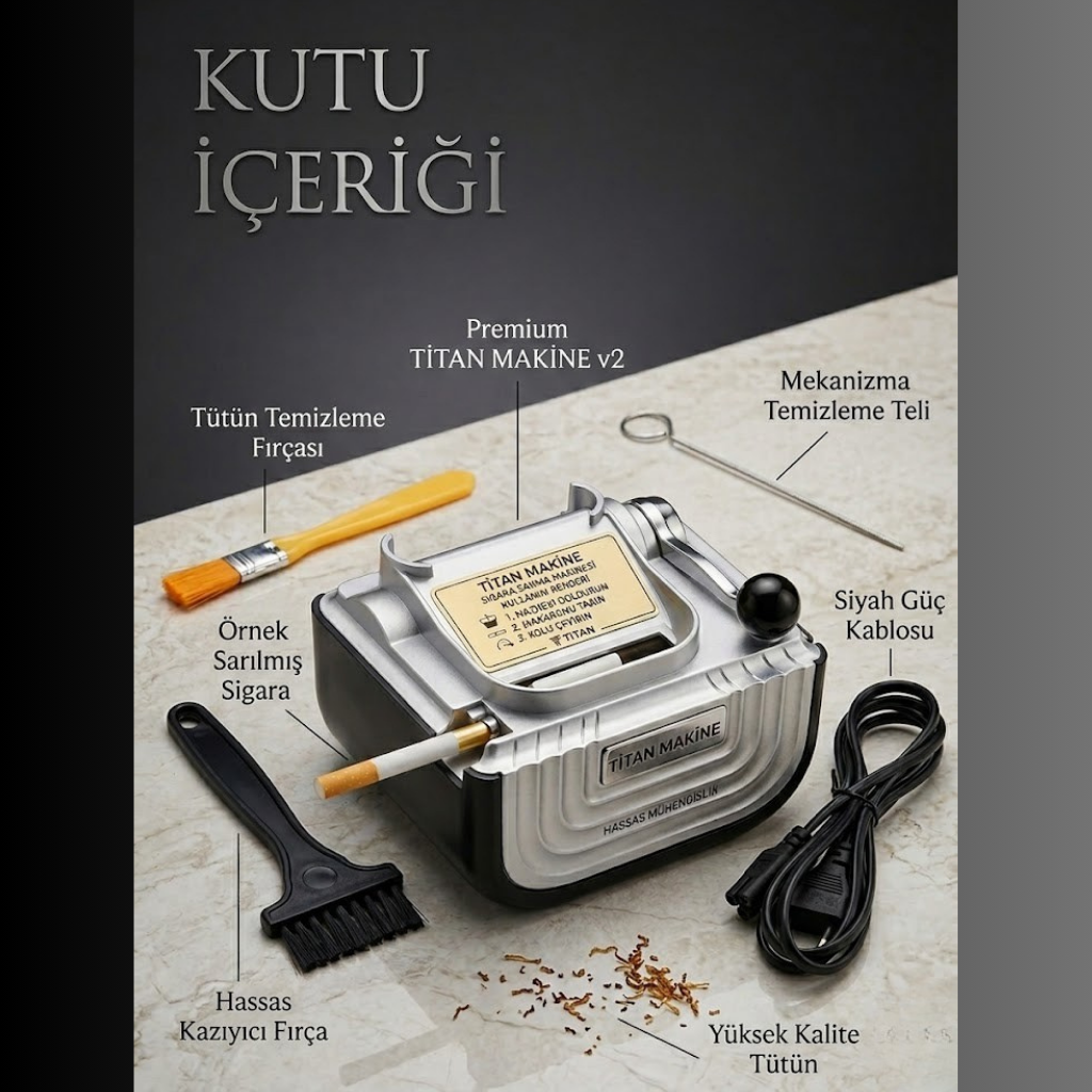 Titan Makine Profesyonel Elektrikli Kollu  Sigara Sarma Makinesi
