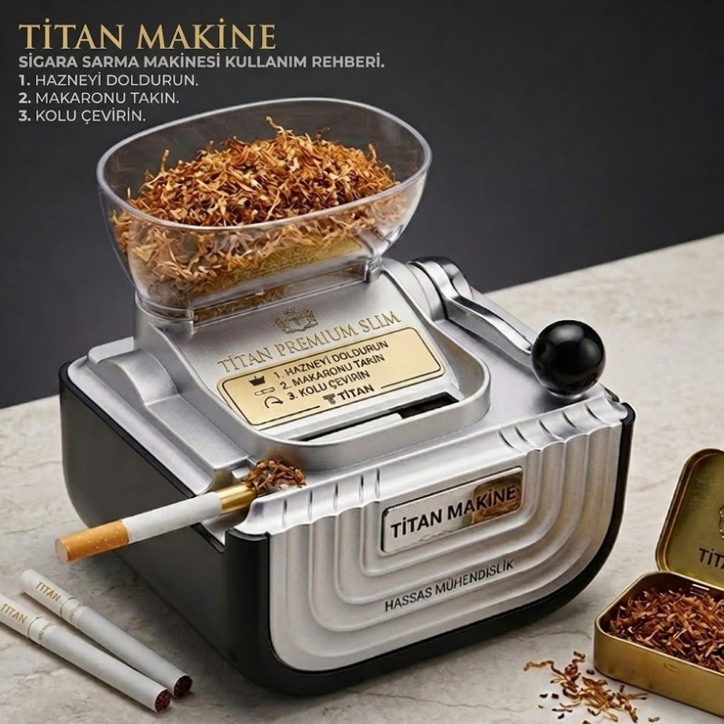 Titan Makine Profesyonel Elektrikli Kollu  Sigara Sarma Makinesi