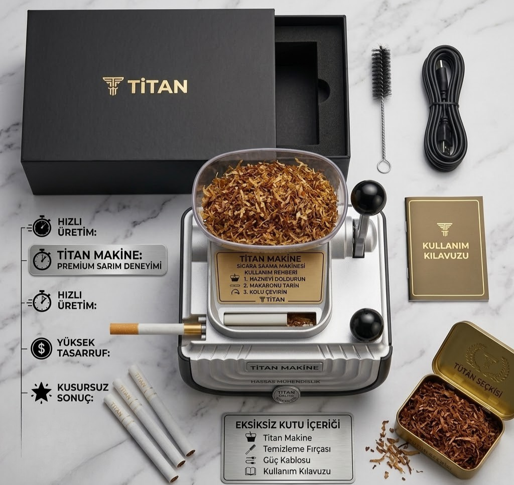 Titan Makine Profesyonel Elektrikli Kollu  Sigara Sarma Makinesi