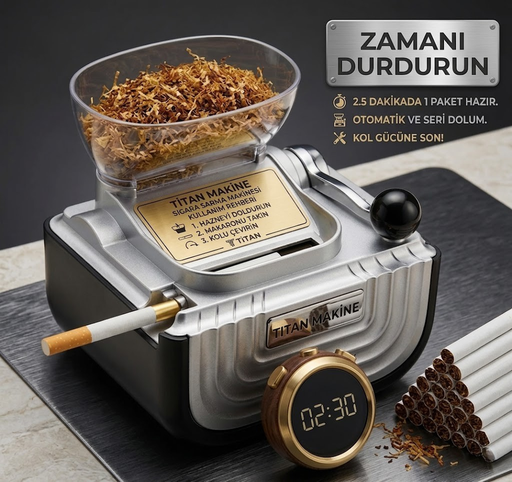 Titan Makine Profesyonel Elektrikli Kollu  Sigara Sarma Makinesi