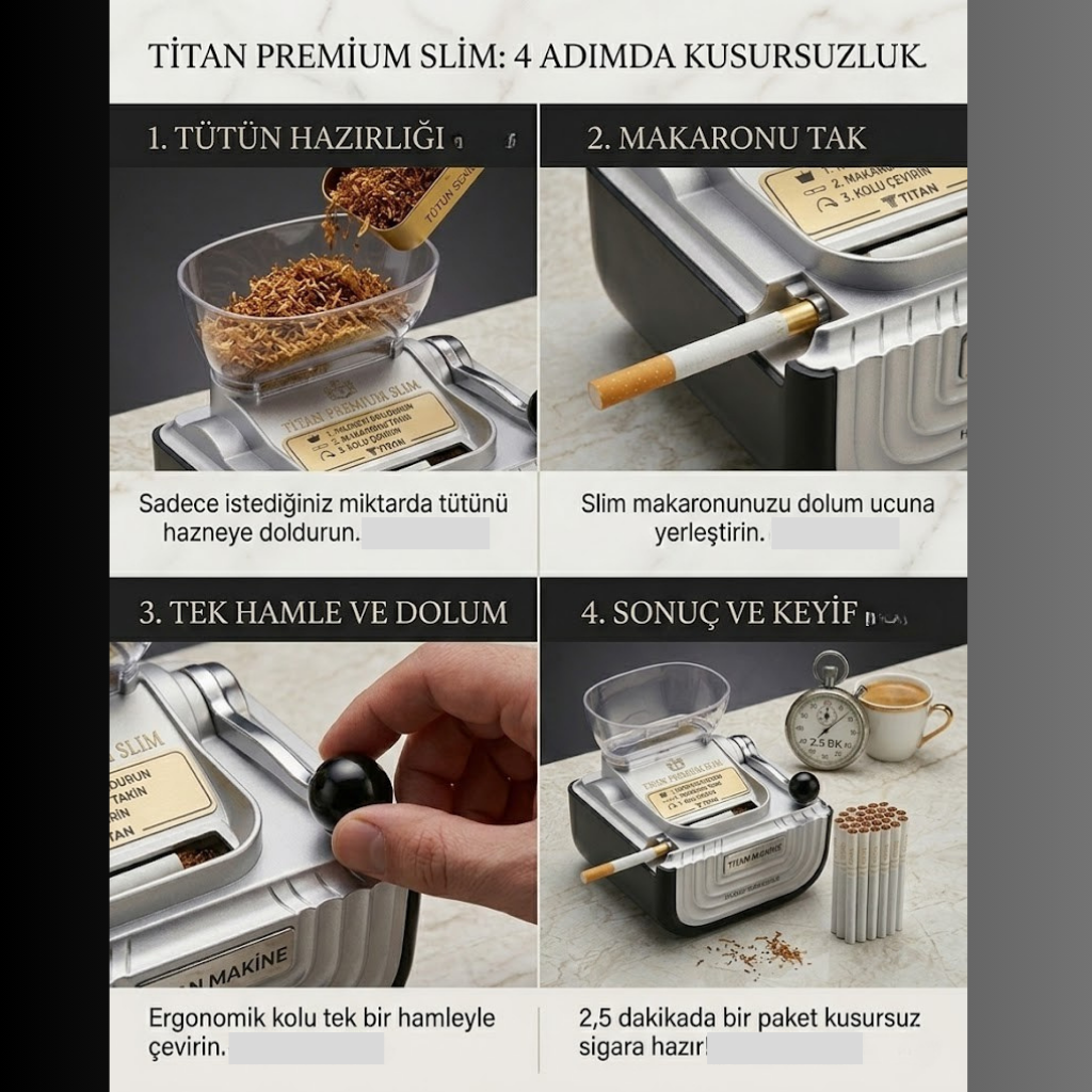 Titan Makine Profesyonel Elektrikli Kollu  Sigara Sarma Makinesi