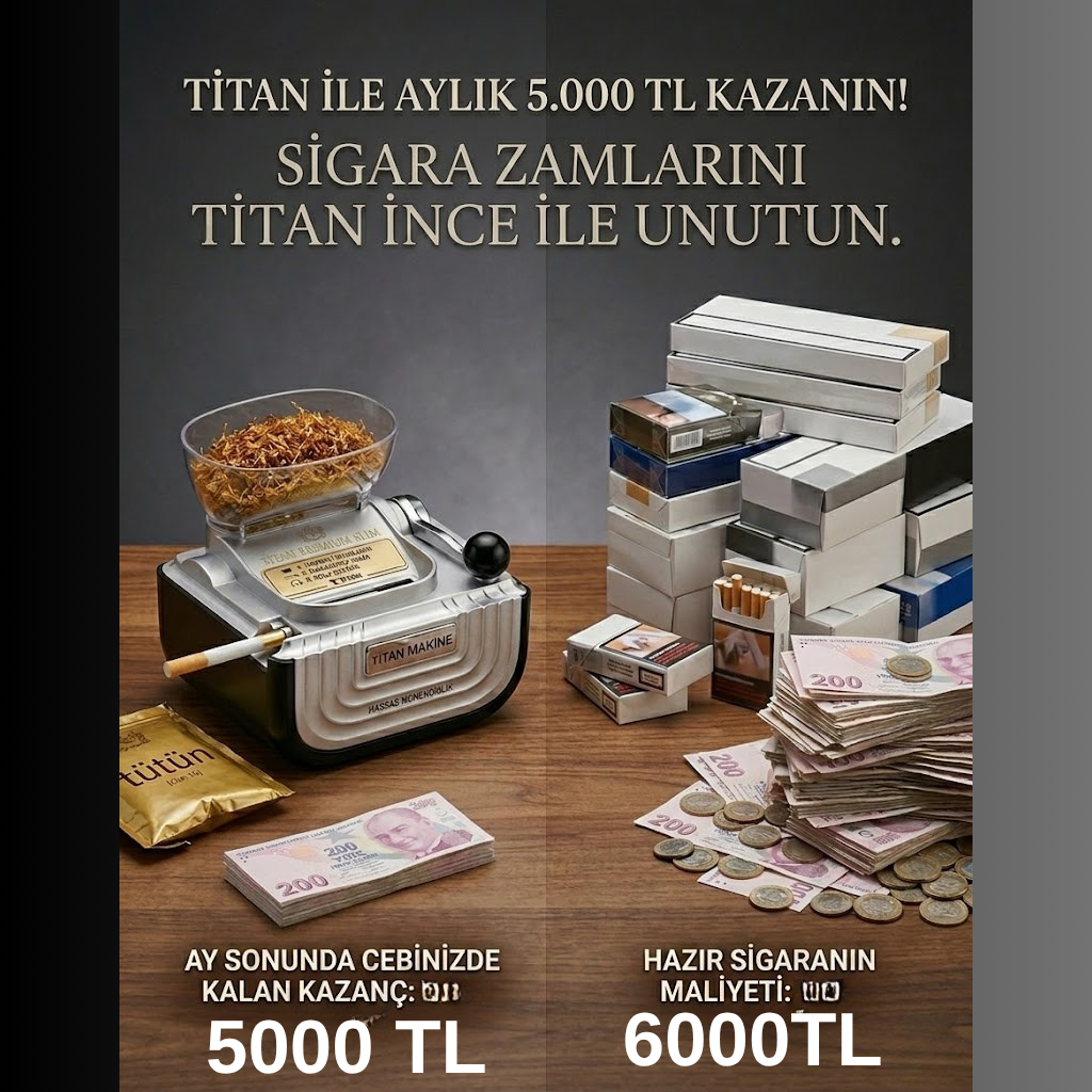 Titan Makine Profesyonel Elektrikli Kollu  Sigara Sarma Makinesi